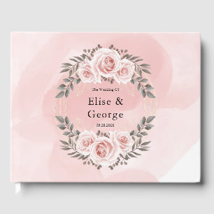 Livre D'or Mariage géométrique cristal rose floral