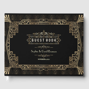 Livre D'or Mariage Glam Art Déco Black Gatsby style années