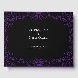Livre D'or Mariage gothique violet et noir