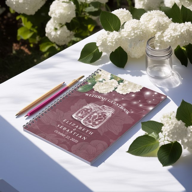 Livre d'or mariage Jar Hydrangea String Lights (Créateur téléchargé)