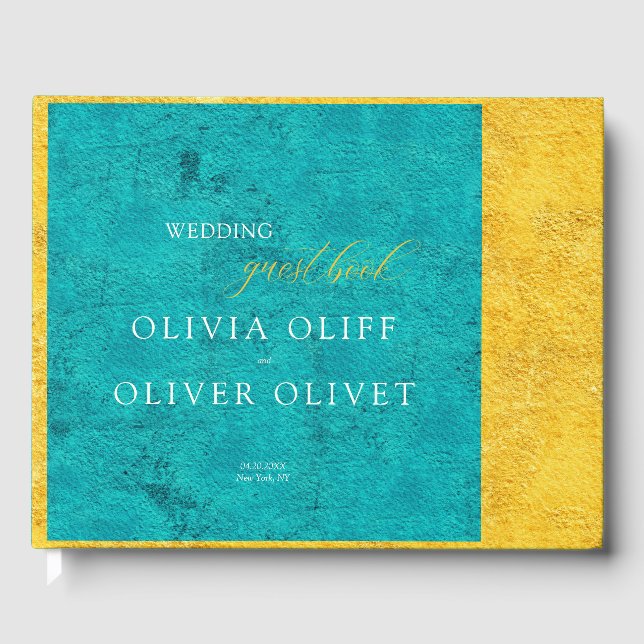 Livre D'or Mariage jaune turquoise (Recto)