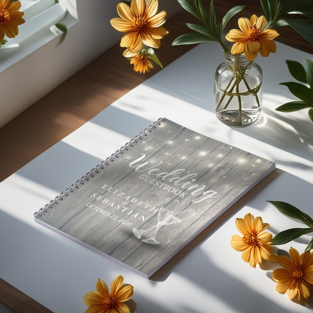 Livre d'or mariage Lunettes de champagne Lumières  (Créateur téléchargé)