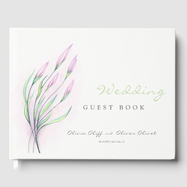 Livre D'or Mariage Lys mauve doux (Recto)