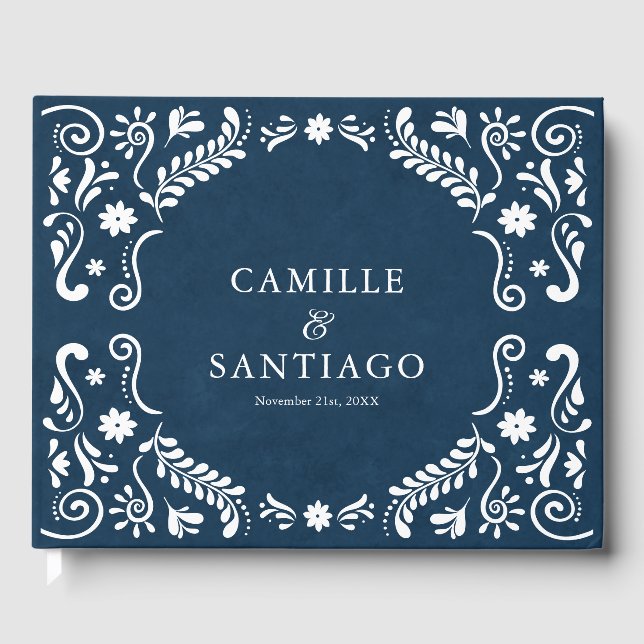 Livre D'or Mariage mexicain Blue Talavera (Recto)