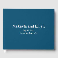 Mariage minimaliste blanc sur bleu