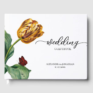 Livre D'or Mariage minimaliste de tulipe botanique moderne