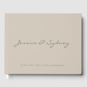 Livre D'or Mariage minimaliste en couleur beige