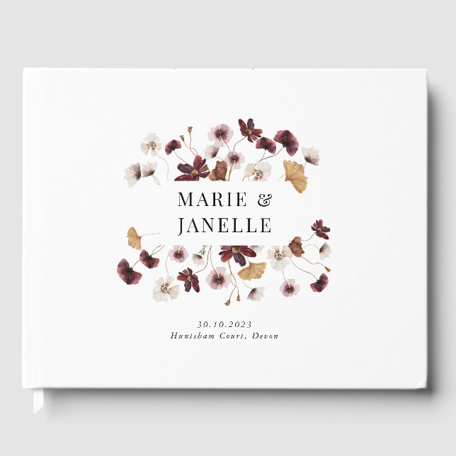 Livre D'or Mariage minimaliste floral Boho (Recto)