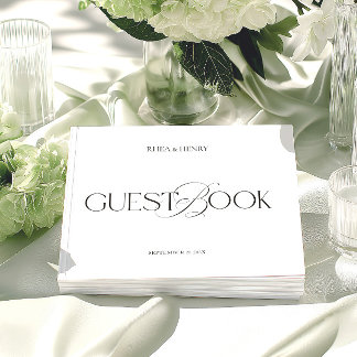 Livre D'or Mariage minimaliste moderne noir et blanc