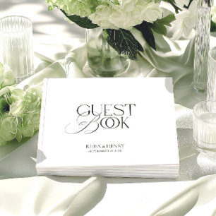 Livre D'or Mariage minimaliste moderne noir et blanc 