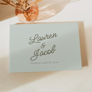 Livre D'or Mariage minimaliste vert moderne
