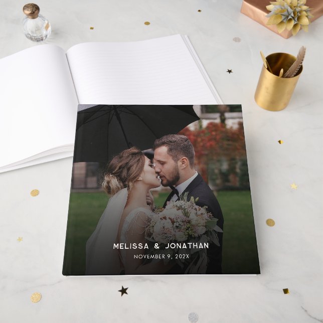 Livre D'or Mariage Moderne 1 Photo (Recto ouvert)