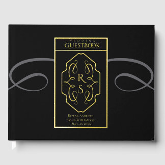 Livre D'or Mariage moderne Art Déco monogramme