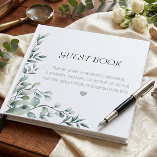 Livre D'or Mariage Moderne Classique Élégant et Raffiné