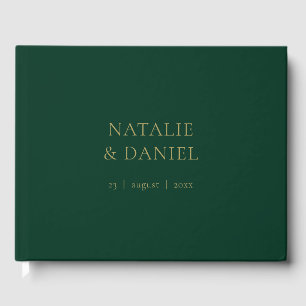 Livre D'or Mariage moderne Green et Gold Chic
