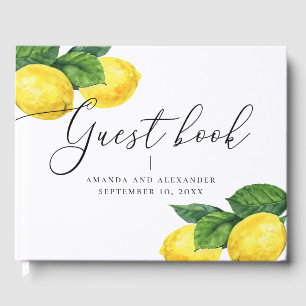 Livre D'or Mariage moderne Lemon Grove Aquarelle Botanique