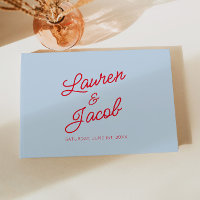 Mariage Moderne Minimaliste Bleu et Rouge