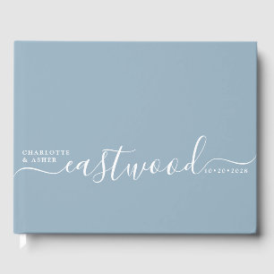 Livre D'or Mariage Monogramme Dusty Blue Mariage