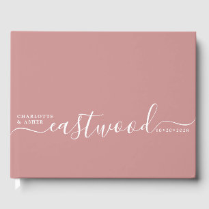 Livre D'or Mariage Monogramme Mariage Dusty rose