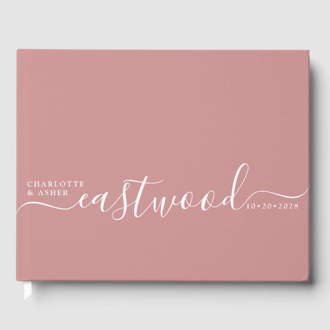 Livre D'or Mariage Monogramme Mariage Dusty rose (Recto)