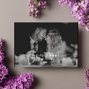 Livre D'or Mariage Monogramme minimaliste de script photo