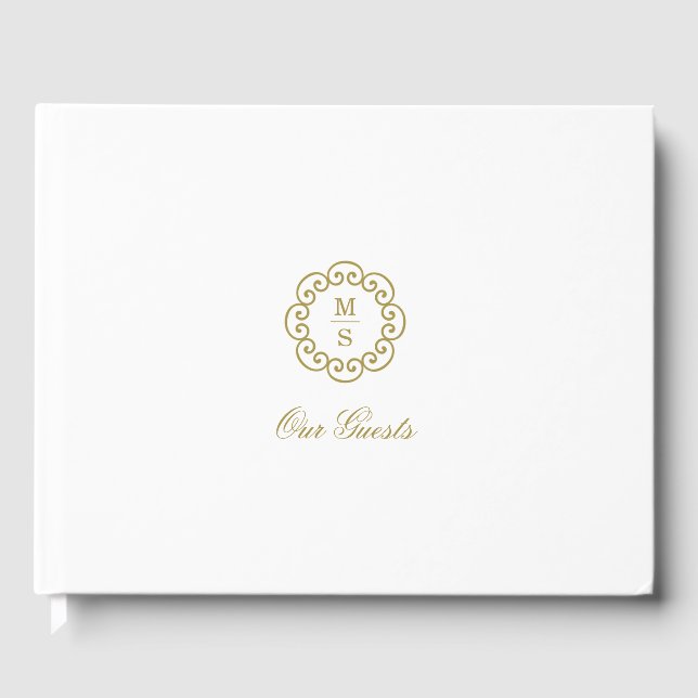 Livre D'or Mariage Monogramme Or (Recto)