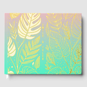 Livre D'or Mariage Monstera Gold Foliage