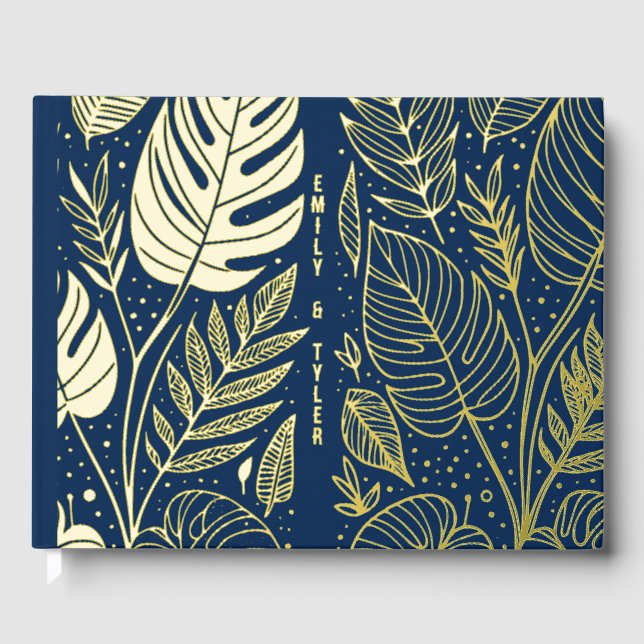Livre D'or Mariage Monstera Gold Foliage (Recto)