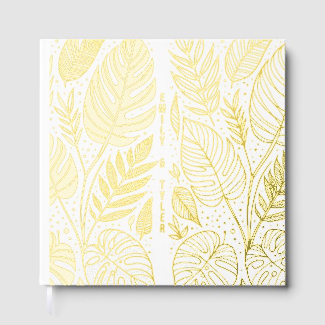 Livre D'or Mariage Monstera Gold Foliage (Recto)