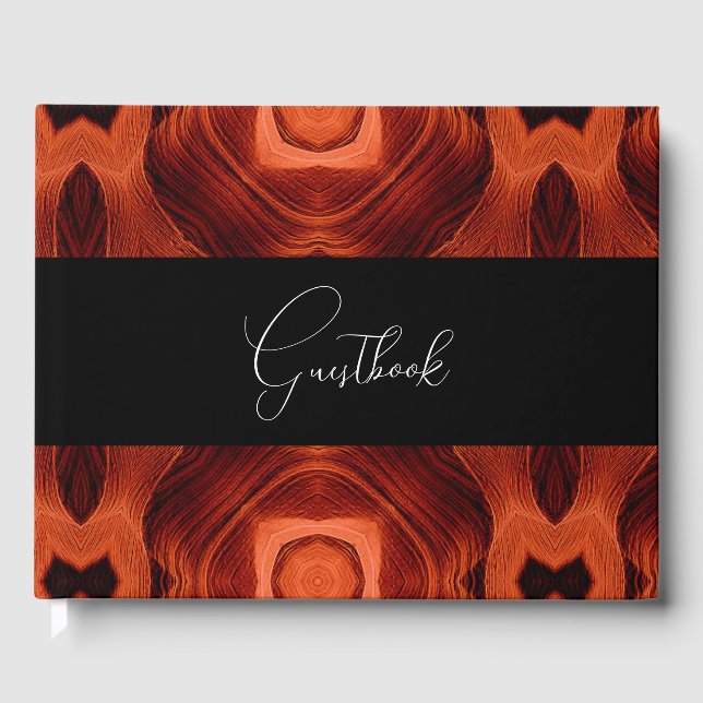 Livre D'or Mariage Motif Abstrait orange (Recto)