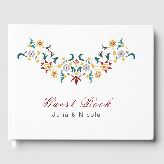 Livre D'or Mariage Motif classique complexe de géométrie vint (Recto)