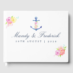 Livre D'or Mariage naval floral aquarelle