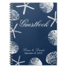 Livre d'or mariage | Navy Blue Beach Thème Coquill
