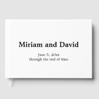 Livre D'or Mariage noir et blanc minimaliste