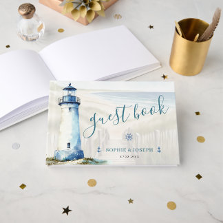 Livre D'or Mariage Nouvelle-Angleterre Côté Océan à l'aquarel
