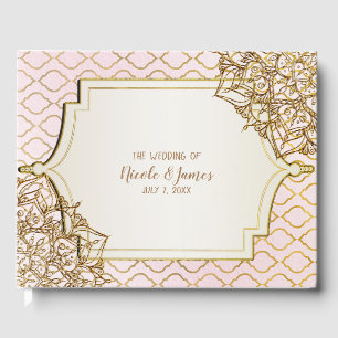 Livre D'or Mariage Nuit Arabesque Marocaine Rose Doré Pale