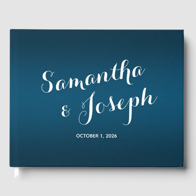 Livre D'or Mariage Ocean Blue Gradient (Recto)