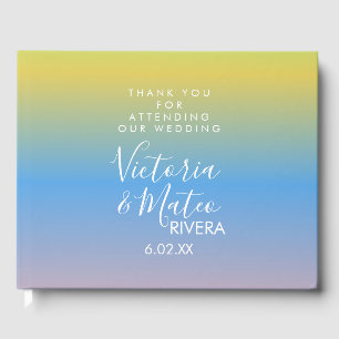 Livre D'or Mariage Ombre Rainbow Jaune Bleu Rose Merci
