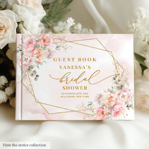Livre D'or Mariage Paillettes Rose Doré Élégant Bohème