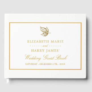 Livre D'or Mariage papillon vintage Parties scintillant or