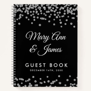 Livre d'or mariage Parties scintillant argent Conf