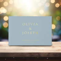 Mariage personnalisé à feuille d'or bleu poussiére