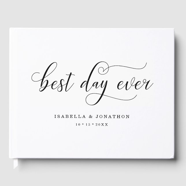 Livre D'or Mariage personnalisé "Best Day Ever" personnalisé (Recto)