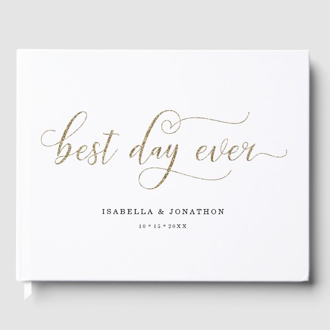 Livre D'or Mariage personnalisé "Best Day Ever" personnalisé (Recto)