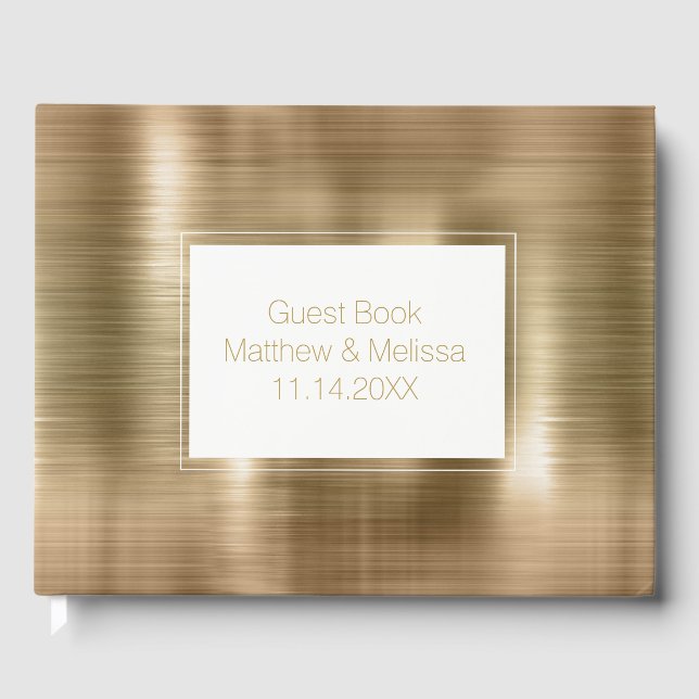 Livre D'or Mariage personnalisé Chic Gold (Recto)