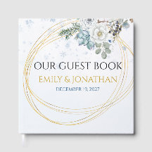 Mariage Personnalisé Floral Bleu Glacé d'Hiver