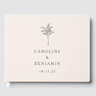 Livre D'or Mariage personnalisé minimaliste Ecru Palm Tree Li