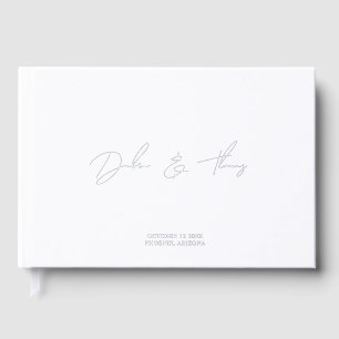 Livre D'or Mariage Personnalisé Moderne Minimaliste Blanc