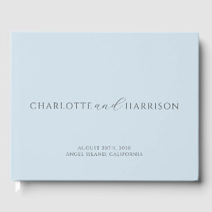 Livre D'or Mariage personnalisé Monogramme bleu