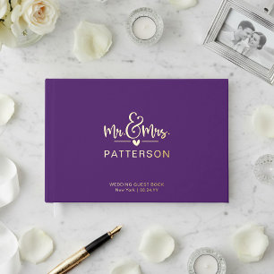 Livre D'or Mariage Personnalisé Monsieur & Madame en Véritabl